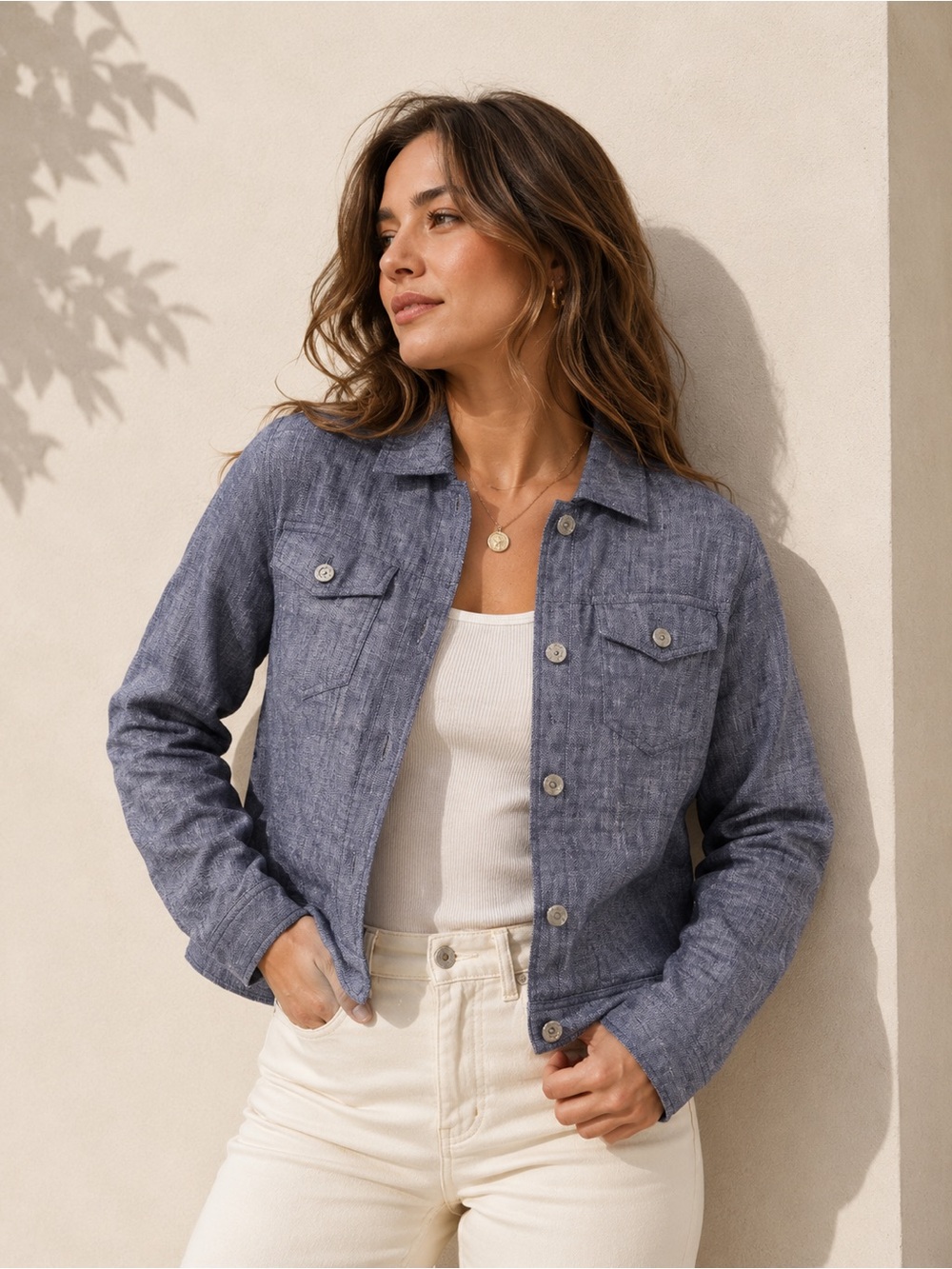 🎉LAST PIECE 🎉JONES & CO Linen Jean Jacket (RESTOCKED)